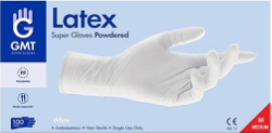 GMT Super Gloves Latex Powdered Medium 100τμχ