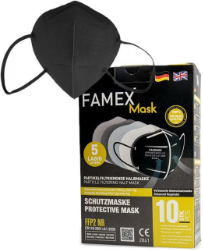 Famex FFP2 NR Particle Filtering Half Mask Μάσκα Προστασίας Προσώπου μιας Χρήσης Μαύρες 10τμχ	 30