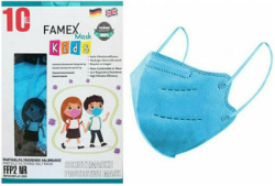 Famex Μάσκα Προστασίας FFP2 NR για Παιδιά Sky Blue /Γαλάζιες 10τμχ 50