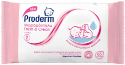 Proderm Fresh & Clean Wipes Νο2 1-3years 65τμχ