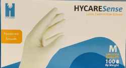 Hycare Sense Latex Examination Gloves Medium Powdered 100τμχ