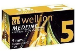 Wellion Medfine Plus 5mm/0,25mm 100τμχ