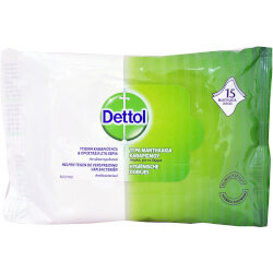  Dettol Wet Wipes for Hands Antibacterial 15τμχ