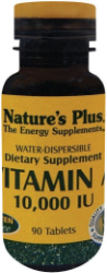 Nature's Plus Vitamin A 10000 I.U Water Dispersible 90tabs 